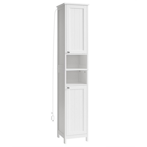 Vasagle Tall Bathroom Cabinet With Lights, Freestanding Narrow Cabinet ...