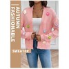 Coolmee Women's Cropped Cardigan Sweaters Crochet Floral Embroidery Open Front Knit Sweater Outwear - 4 of 4