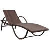 vidaXL Outdoor Sun Lounger with Cushion & Tea Table - Waterproof and Weather-Resistant Poly Rattan - Powder-Coated Steel Frame - Brown - 3 of 4