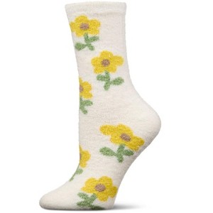 Memoi Women's Flower Aloe Infused Crew Socks - 1 of 3