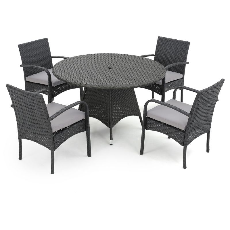 Theodore 5pc Wicker Patio Dining Set - Christopher Knight Home
, 3 of 6