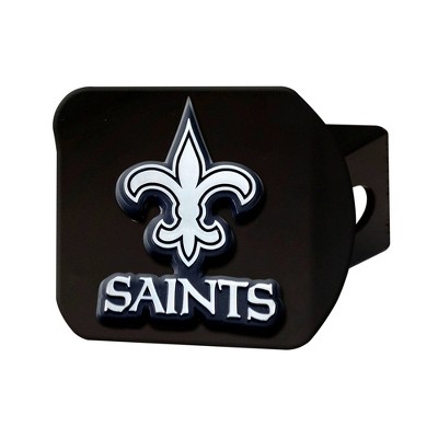 NFL New Orleans Saints Chrome Metal Hitch Cover - Black