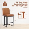 24" Counter Height Bar Stools Set of 2, Modern PU Leather Barstools with Back, Black Metal Frame and Footrests for Kitchen Island or Home Bar - 3 of 4