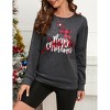 Christmas Sweatshirts for Women Cute Funny Sweatshirt Crew Neck Long Sleeve Xmas Holiday Tree Graphic Pullover Tops - 4 of 4