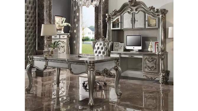 Versailles Computer Desk and Hutch Antique Platinum - Acme Furniture, 2 of 10, play video