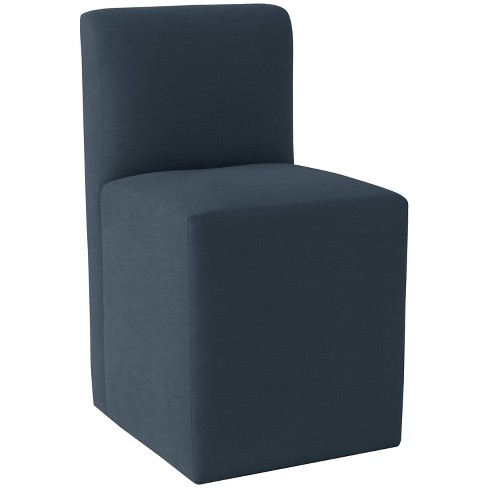 Rosette Dining Chair Linen Navy Cloth Co