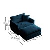 Oversized Chenille Accent Chair with Ottoman, 41.4" Modern Upholstered Reading Armchair for Living Room Bedroom-3irtyhousy - 4 of 4