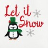 Linum Home Textiles Christmas LET IT SNOW - Embroidered Luxury 100% Turkish Cotton Hand Towels - 3 of 3