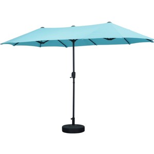 Ainfox 13ft Outdoor Patio Umbrella With Umbrella Base Double-sided Deck Pool Umbrella with 1.5 Inch Pole, Fade Resistant  for Porch, Market, Backyard - 1 of 4