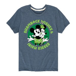 Boys' - Disney - Shamrock Wishes Irish Kisses Short Sleeve Graphic T-Shirt - 1 of 4