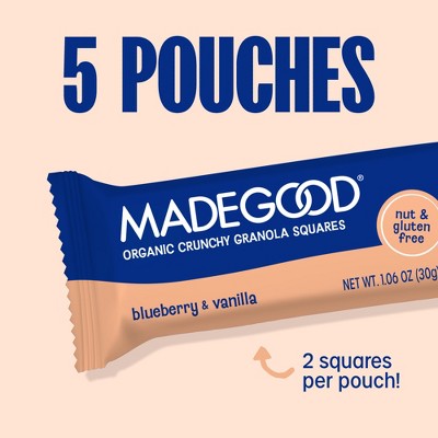 MadeGood Organic Crunchy Granola Squares Blueberry & Vanilla - 5.3oz/10ct