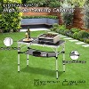 Syemin Folding Tables Adjustable 3ft Portable Pinic Table, Folding Camping Table, Foldable Lightweight Patio Side Table, Black, 35.63"*15.83"*23.63" - 3 of 4