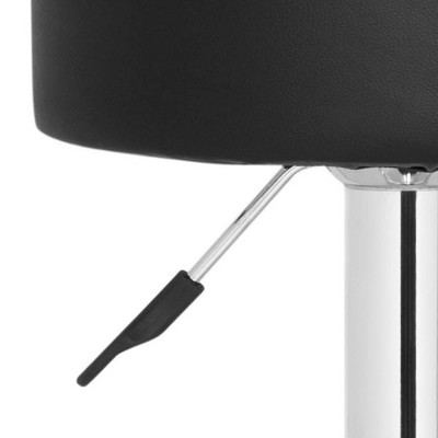 Adjustable Black Metal Swivel Backless Bar Stool