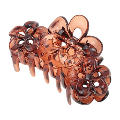Unique Bargains Fashion Flower Hair Clips Hairdo Clip Brown 1 Pc