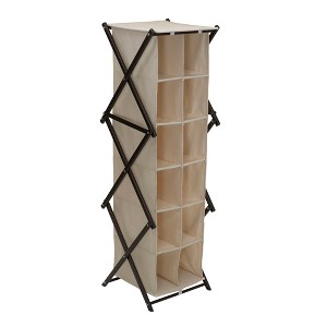 Household Essentials 12 Pocket Shoe Cubby, Holds 6 or more Pairs of Shoes, Natural - 1 of 4