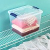5 Pack 27 Quart Clear Plastic Storage Container with Latch Lid, Blue - 4 of 4