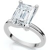 Pompeii3 3Ct Emerald Solitaire Moissanite Engagement Ring in White Yellow or Rose Gold - 3 of 4