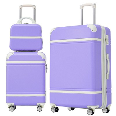 Hardshell Luggage Sets 3 Pieces,Lightweight Spinner Suitcase With Tsa Lock,Expandable Luggage Sets 20"+28" Luggages And Cosmetic Case-Cuddlewood