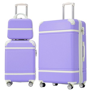 Hardshell Luggage Sets 3 Pieces,Lightweight Spinner Suitcase With Tsa Lock,Expandable Luggage Sets 20"+28" Luggages And Cosmetic Case-Cuddlewood - 1 of 4