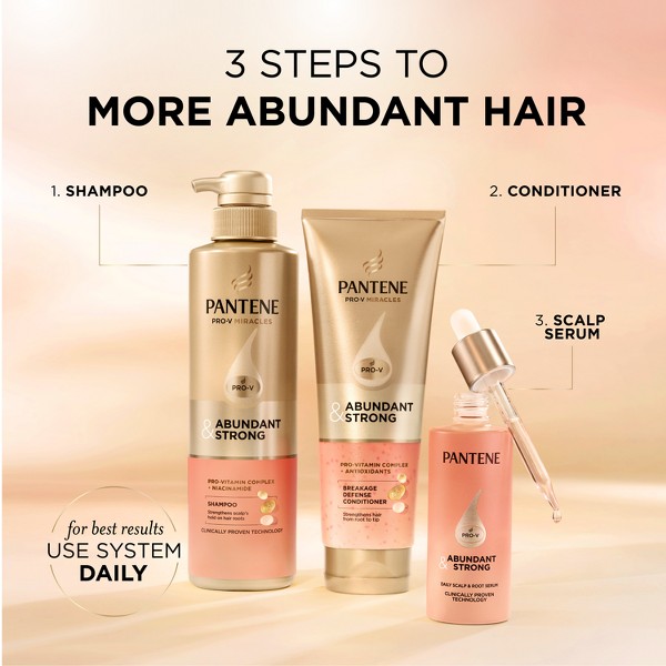 Champú Pantene Abundante y Fuerte - 13.5 fl oz: Limpieza básica, para todo tipo de cabello, uso diario, líquido 8