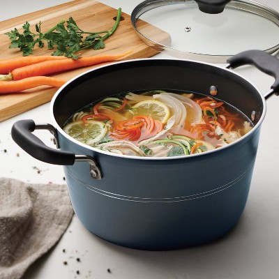 Tramontina 6qt Aluminum Non Stick Covered Stock Pot - Blue_4