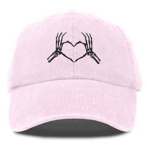 Dalix Heart of Bones Embroidered Cotton Dad Hat Adjustable Baseball Cap Womens - 1 of 4