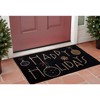 HomeRoots 24" X 36" Black and Natural Coir Happy Holidays Outdoor Christmas Door Mat - 2 of 3