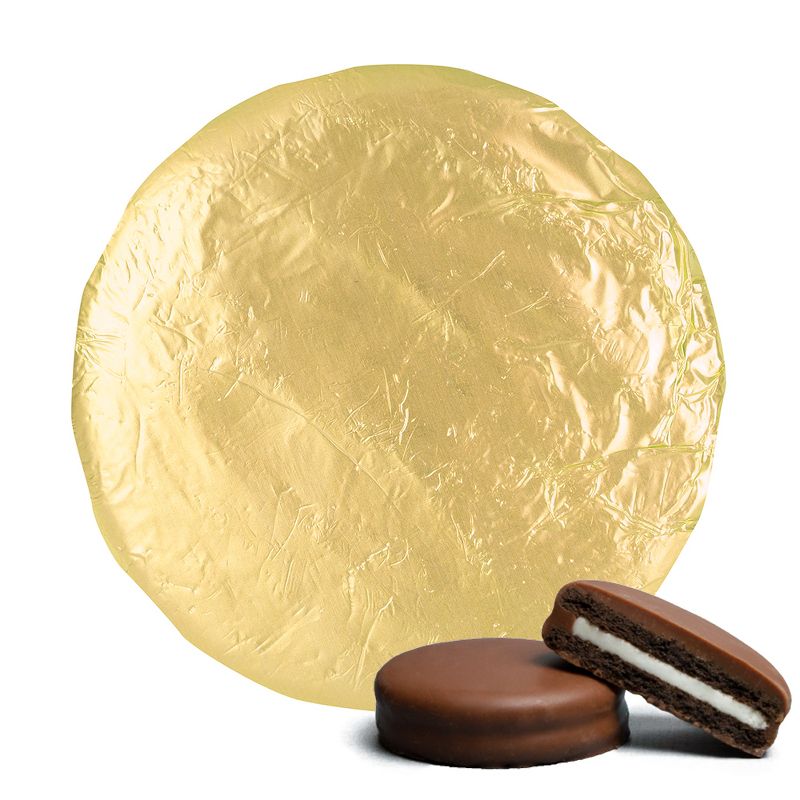 20 Pcs Foil Wrapped Chocolate Covered Oreo Cookies Gold Candy Party Favors, 1 of 2