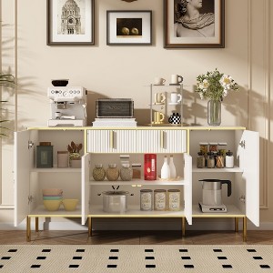 NicBex Buffet Cabinet with Storage, 4-Door Sideboard Cabinet with Adjustable Shelf for Kitchen,Dining Room,Hallway - 1 of 4