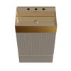Christopher Knight Home Brook Freestanding 20" Striped Wood Bathroom Vanity with Brushed Steel Sink and Drawer - 4 of 4