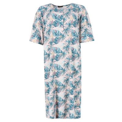 Not a Morning Person Women's Tropical Palm Leaf Oversized Sleep Shirt