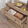 Pantry Cabinets, with Telescoping Metal Glides Wood Closet for Kitchen Buffet Cabinet, Modern Farmhouse Double Barn Door Accent Cabinet - 4 of 4