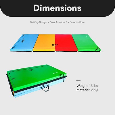 Multicolor High-Density Vinyl Folding Gymnastics Exercise Mat