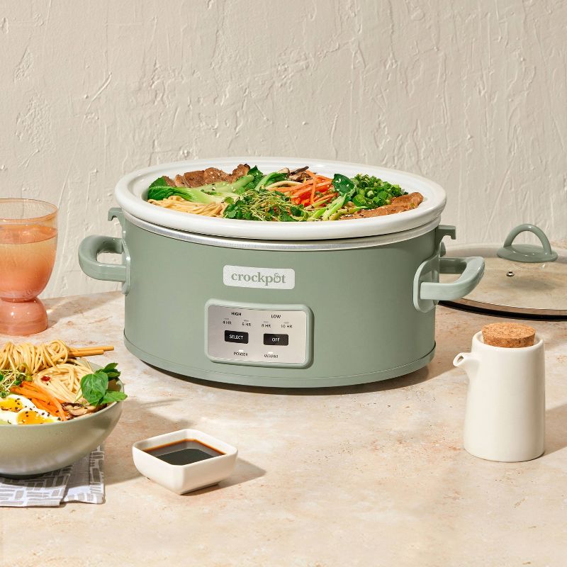 Crock-Pot 6qt Cook and Carry Programmable Slow Cooker - Sage Green, 6 of 13
