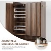Shoe Cabinet with 2 Doors and Adjustable shelves, Modern 6-Tier Shoe Organizer with Additional Hooks for Hallway, Entryway, Living Room - 3 of 4