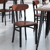 Emma and Oliver Industrial Dining Chair with Rolled Steel Frame and Solid Wood Seat - 500 lbs. Static Weight Capacity - 2 of 4