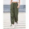 BLUEMING Women's Cargo Pants with Pockets Lightweight Low Waist Elastic Drawstring Casual Trousers - 3 of 4