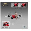 2022 MV Agusta F3 Rosso Motorcycle Red with Figure 1/64 Diecast Model by CM Model - 4 of 4