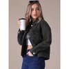 INSPIRE CHIC Women's Button Down Long Sleeve Oversized Denim Jacket - 2 of 4