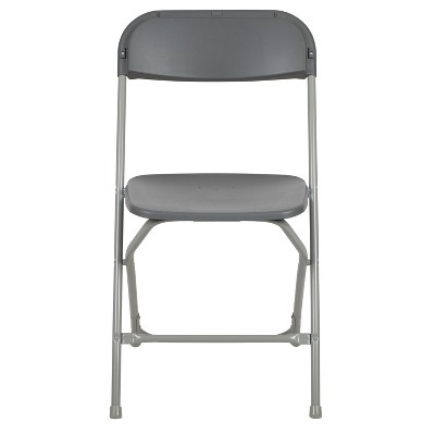 Gray Metal Armless Folding Chairs - Set of 2
