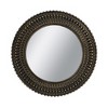 Dexmalle D26.5" Round Black And Gold Wooden Accent Mirror With Woven Texture - 3 of 4