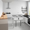 Stainless Steel Freestanding Utility Sink, Single Bowl with Backsplash,Commercial Prep for Kitchen, Garage, Laundry - 2 of 4