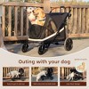 Itopfox Foldable Dog Stroller for Large Pets Up to 80LBS with Storage Pocket, 4 Wheels, One-Click Folding, Breathable Mesh (Black) - 2 of 4