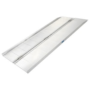 Silver Spring Mobility and Utility Ramp, 6 Foot Long Single Folding Textured Aluminum Surface, 600 lb Capacity with 2 Inch Side Rails, Silver - 1 of 4