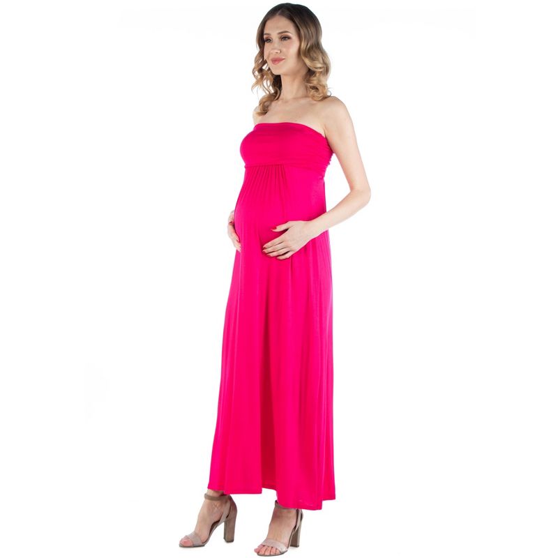24seven Comfort Apparel Sleeveless Empire Waist Maternity Maxi Dress, 2 of 5