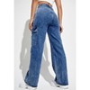 TIME HOLLOW High Waisted Cargo Jeans - 2 of 3