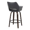 LumiSource Set of 2 Mustang Counter Height Barstools Dark Wood/Black PU - 4 of 4