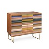Gigi Rosado Brown Striped Pattern Walnut Credenza - Deny Designs - 2 of 3