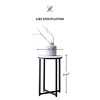 Vynxaria Modern Side/End Table Faux White Marble MDF Top, Powder-Coated Metal X-Base, Compact, Easy Assembly for Small Spaces - 4 of 4