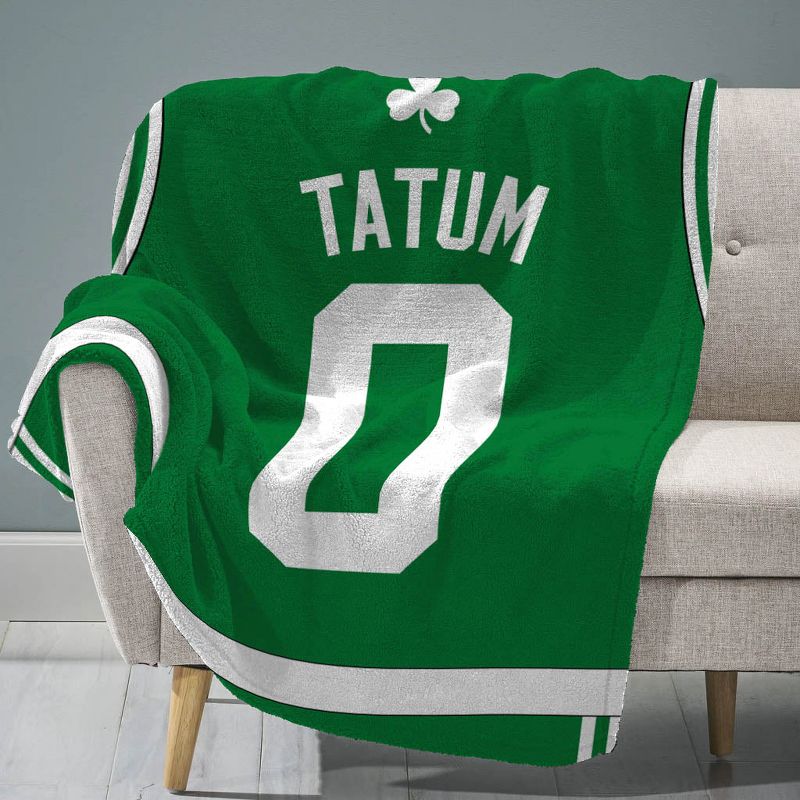Sleep Squad Boston Celtics Jayson Tatum 60 x 80 Raschel Plush Jersey Blanket, 1 of 6